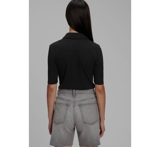 Gap | Ribbed Henley Polo T-Shirt In Wicker Beige - Picture 8 of 8